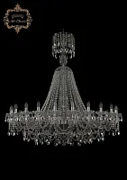 Люстра подвесная хрустальная 11.25.24.530.XL-151.Cr.Sp Богемиа Арт Классик прозрачная на 24 лампы, основание хром в стиле классический Люстра подвесная хрустальная 11.25.24.530.XL-151.Cr.Sp Богемиа Арт Классик прозрачная на 24 лампы, основание хром в стиле классический